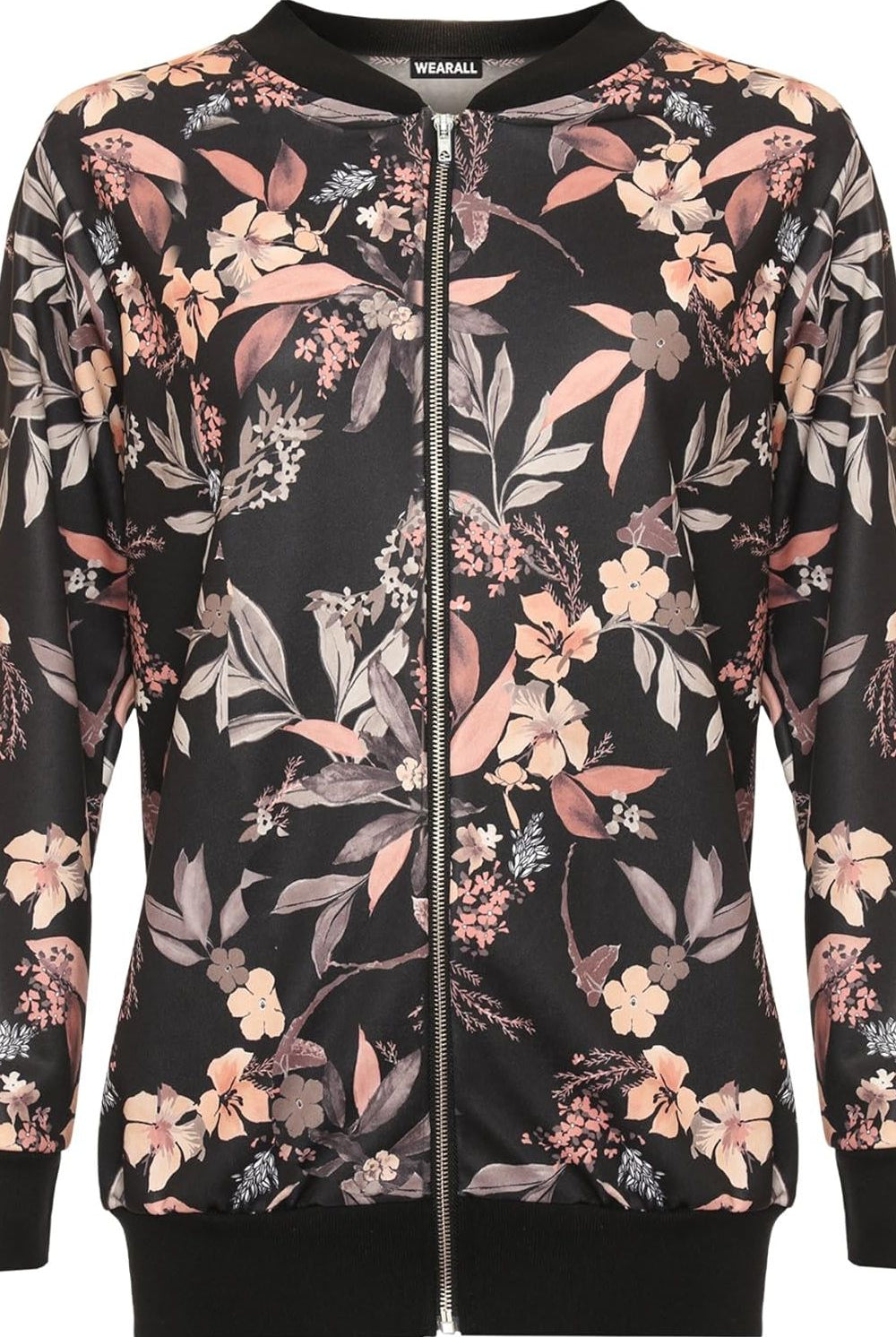 Floral Leaf Bomber Jacket Print Jacket WearAll