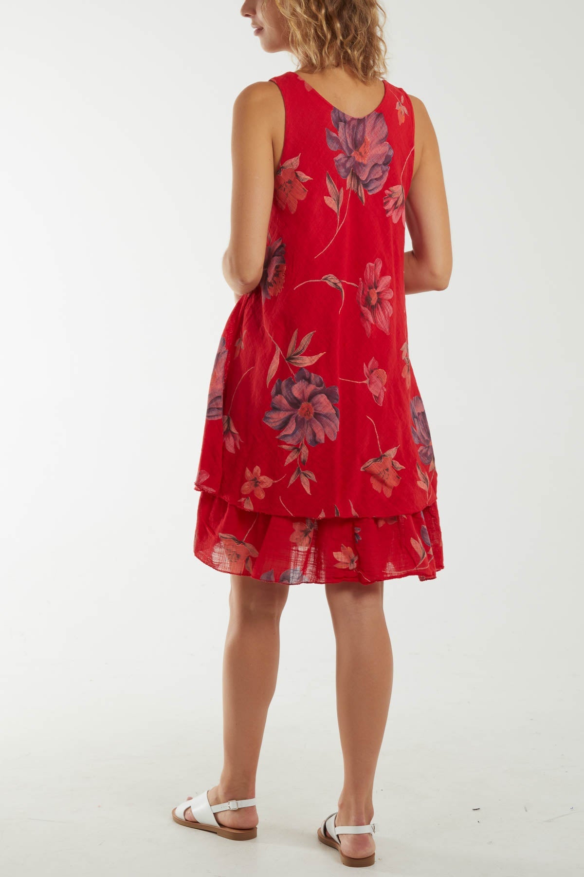 Floral Double Layer Sleeveless Dress Dresses WearAll