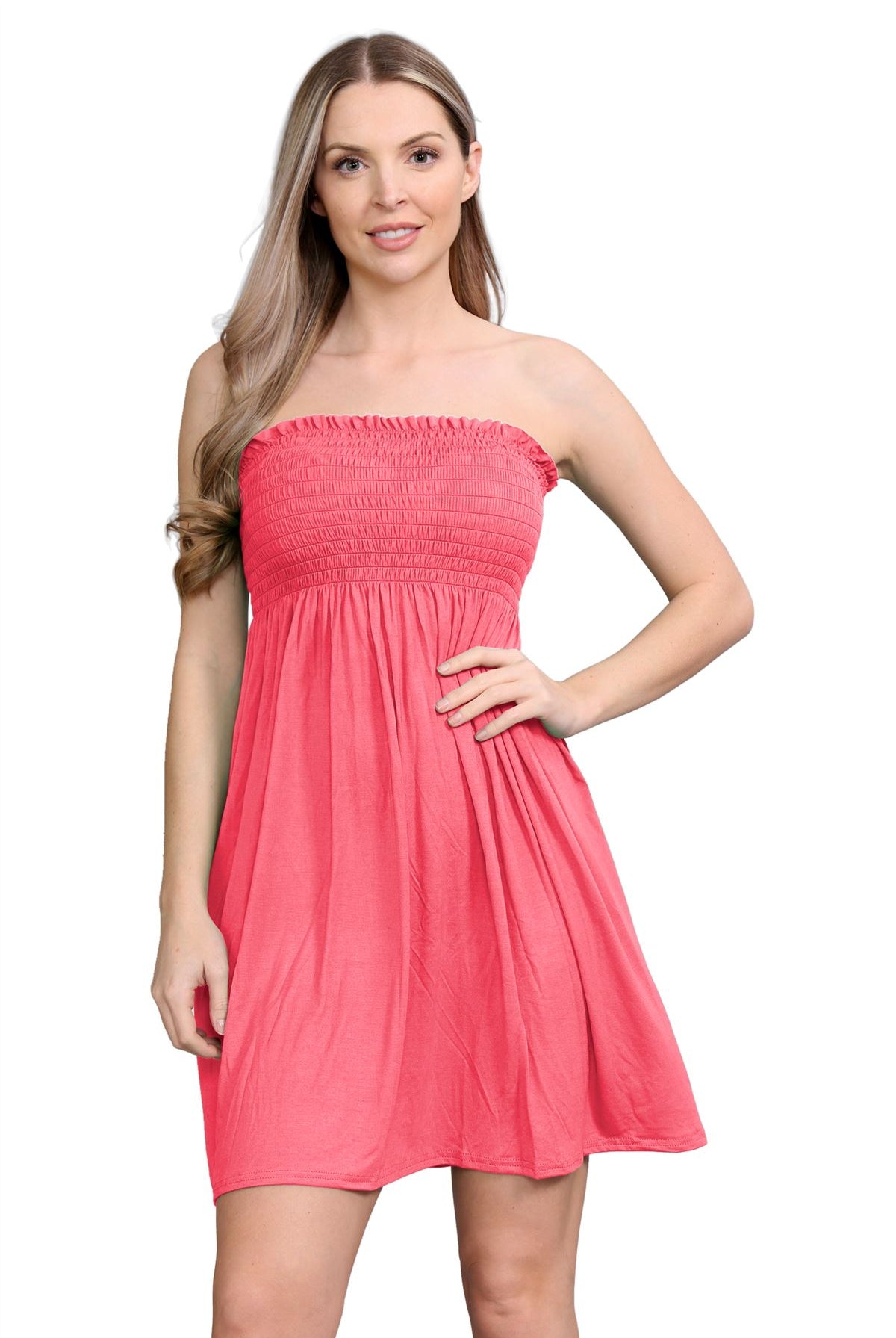 Bandeau Boobtube Sheering Top Top WearAll Coral 8-10