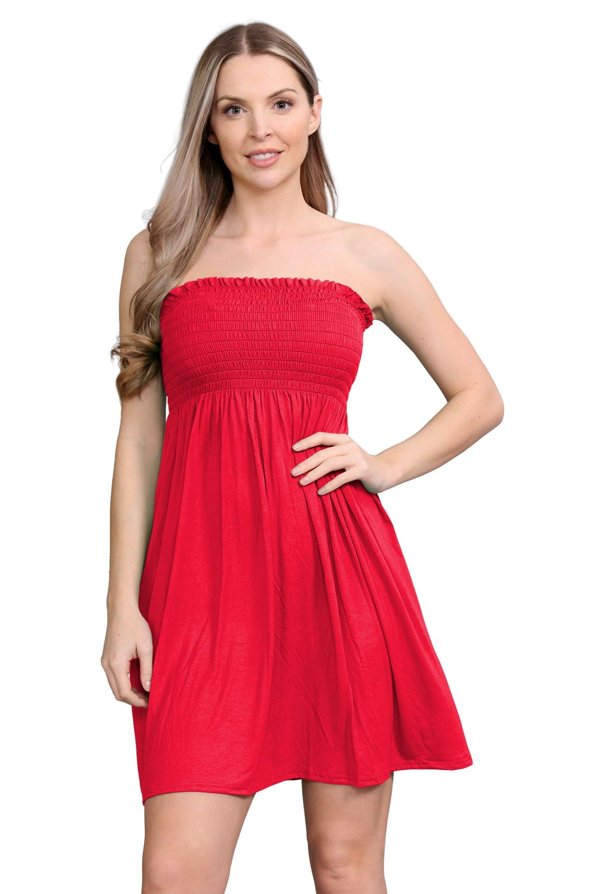 Bandeau Boobtube Sheering Top Top WearAll Red 8-10