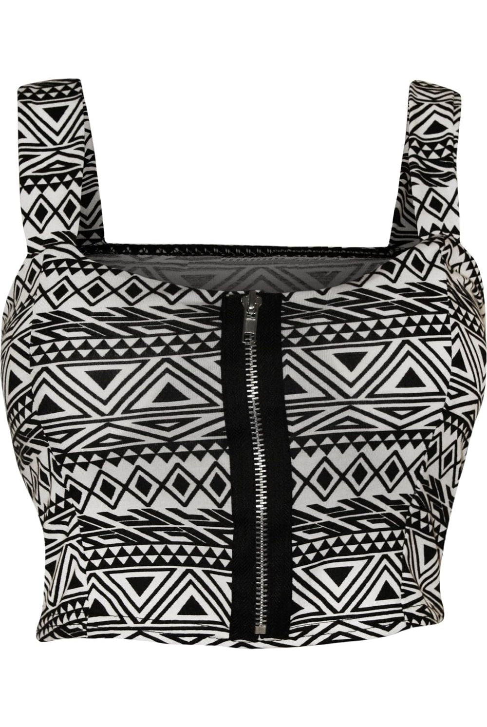 Army Camouflage Print Zip Boobtube Crop Top BraTop WearAll Small Aztec 8-10