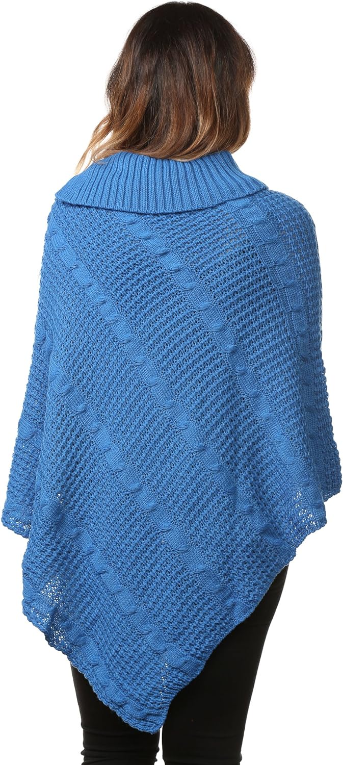 Button Knitted Poncho Knitted Jumper WearAll