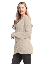 Plus Size Cable Knitted Button Cardigan Knitted Cardigan WearAll