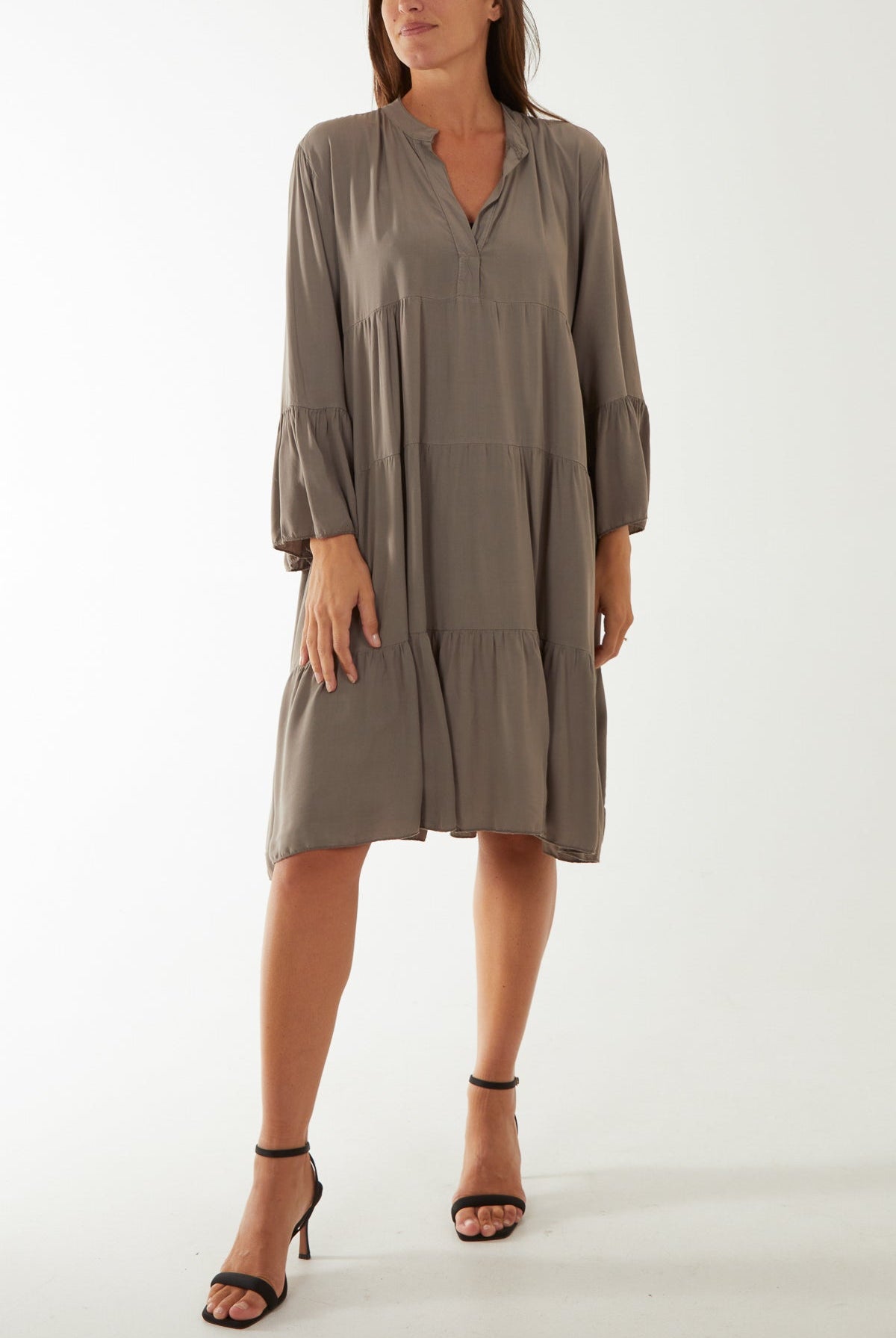 Flare Smock Dress Dress WearAll Mocha One Size