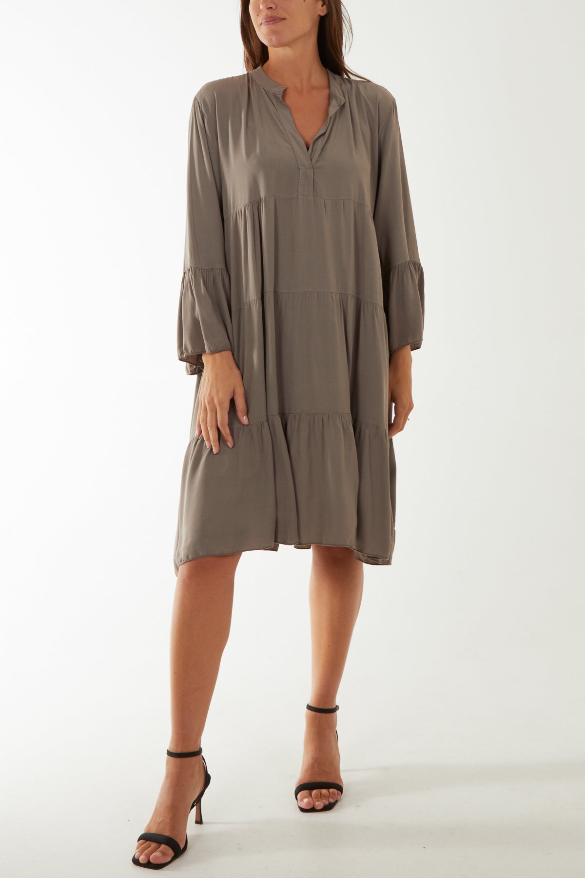 Flare Smock Dress Dress WearAll Mocha One Size