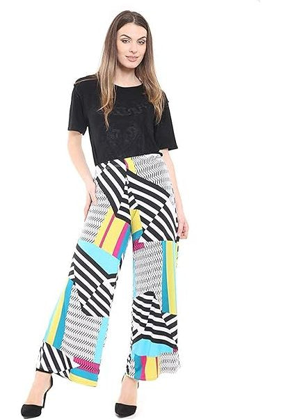 Plus Size Abstract Print Palazzo Trouser Palazzo WearAll