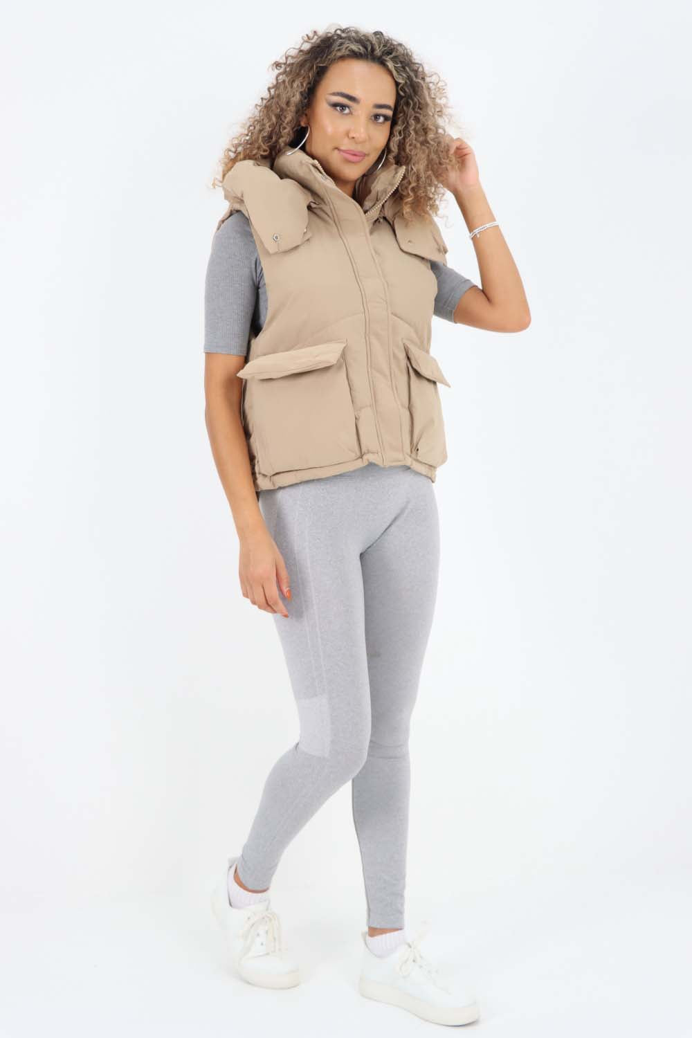 Italian Padded Pockets Hooded Gilet Jackets & Coat WearAll