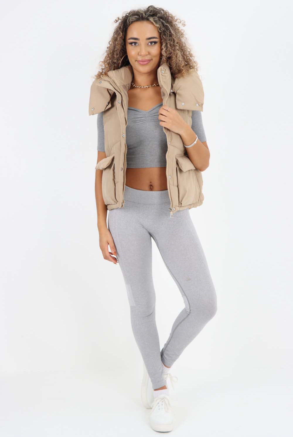 Italian Padded Pockets Hooded Gilet Jackets & Coat WearAll