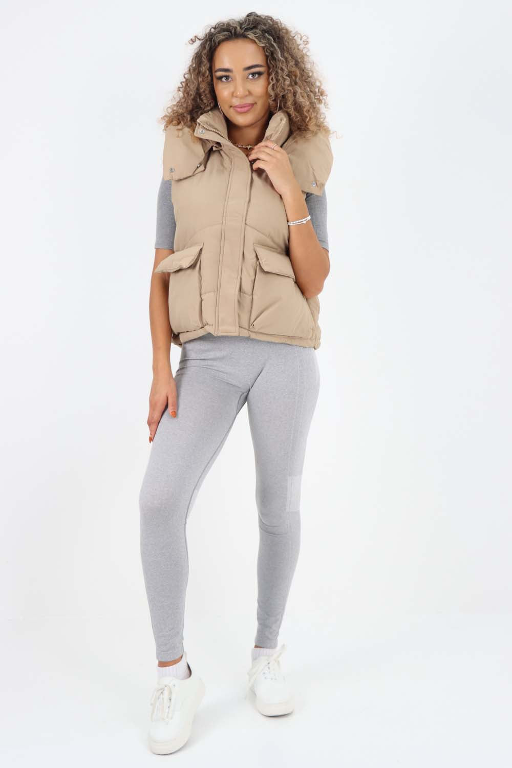 Italian Padded Pockets Hooded Gilet Jackets & Coat WearAll