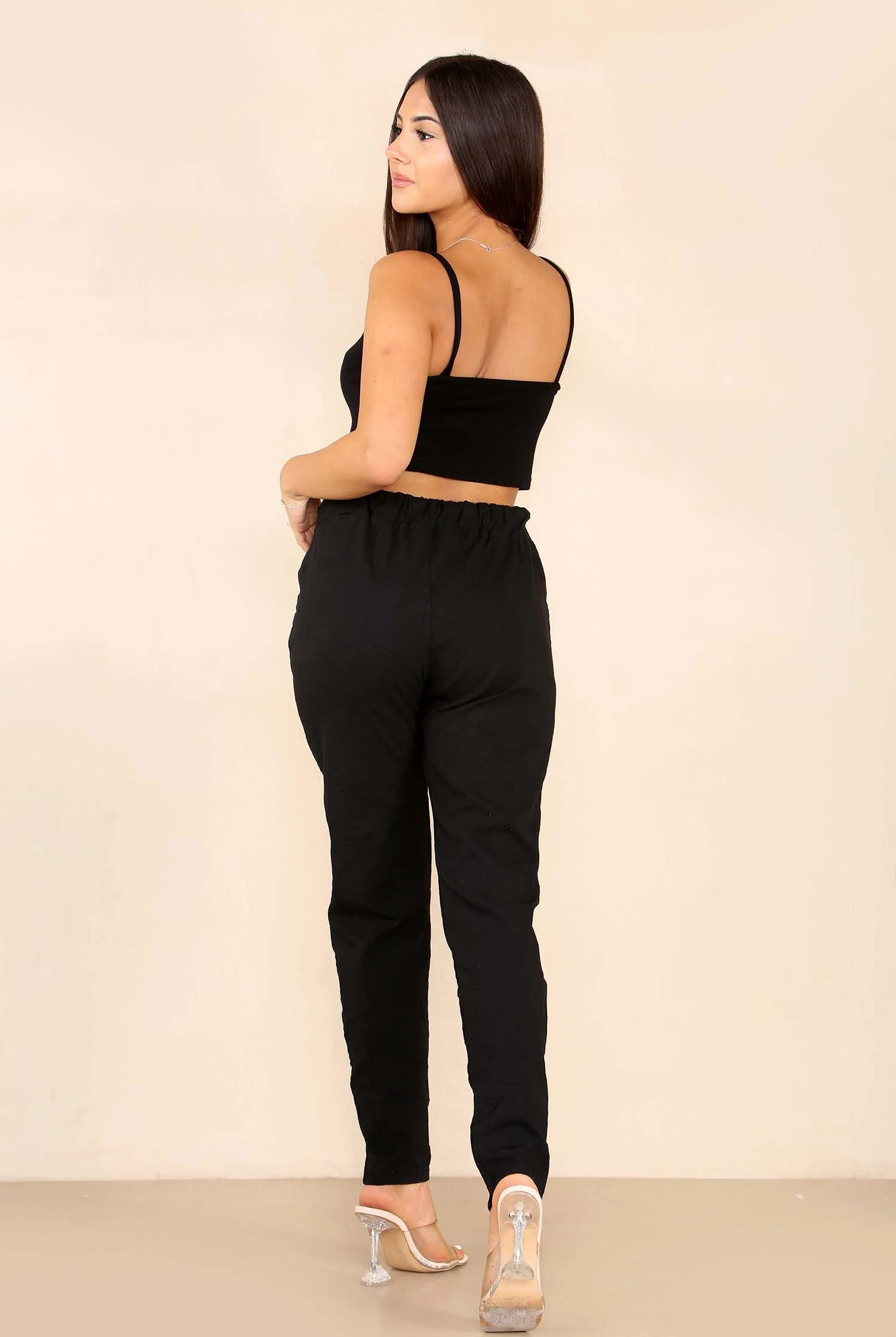 Italian Glitter Drawstring Waistband Magic Pants Trouser WearAll