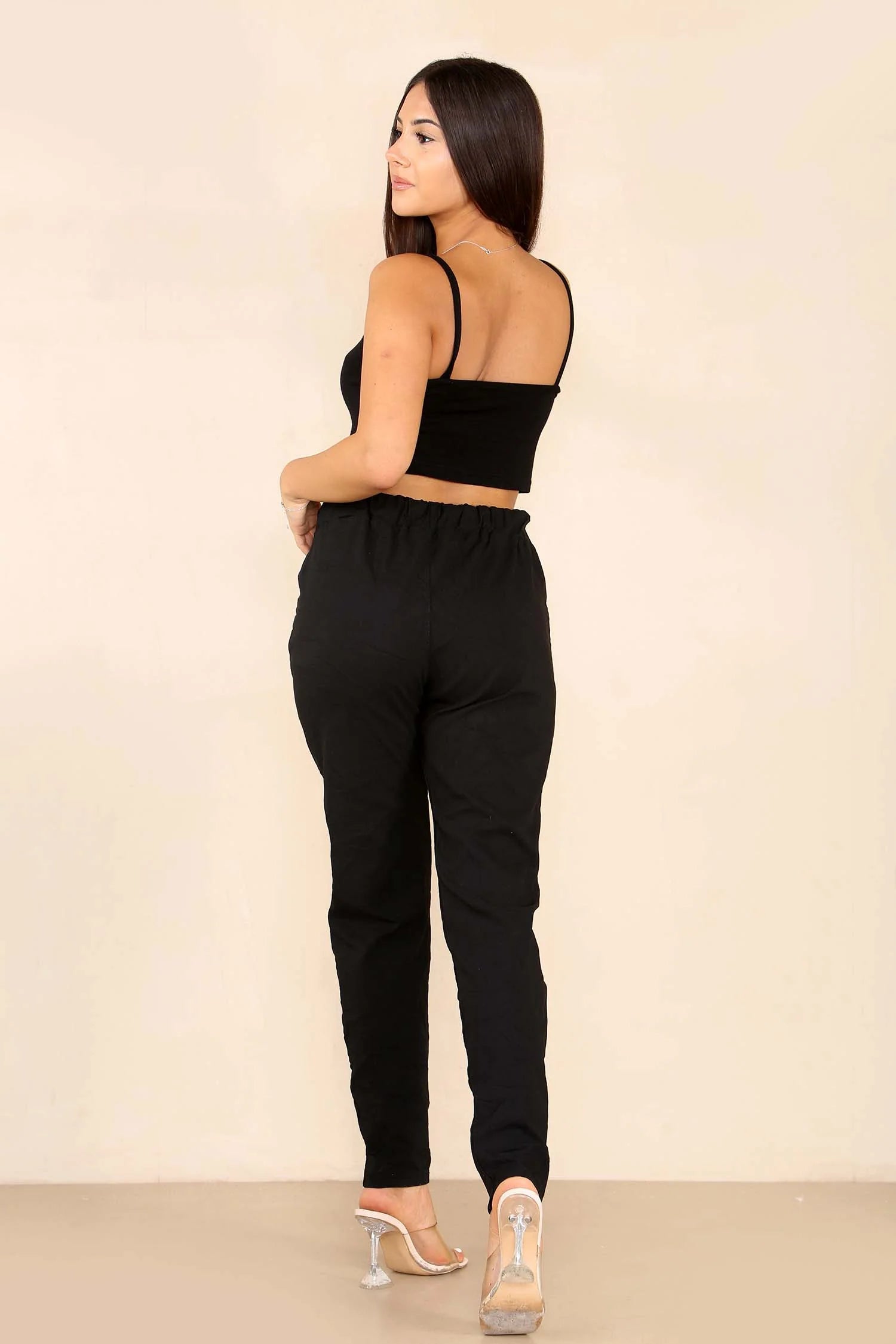 Italian Glitter Drawstring Waistband Magic Pants Trouser WearAll