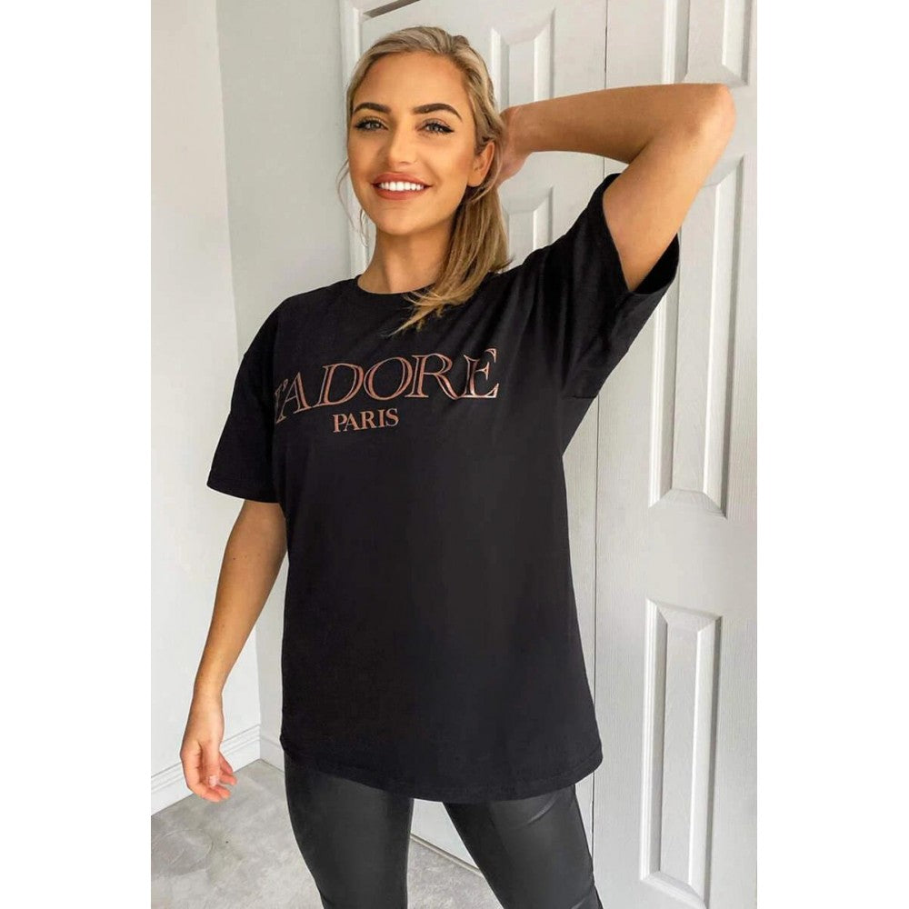 J'adore T-Shirt WearAll Black 16-18
