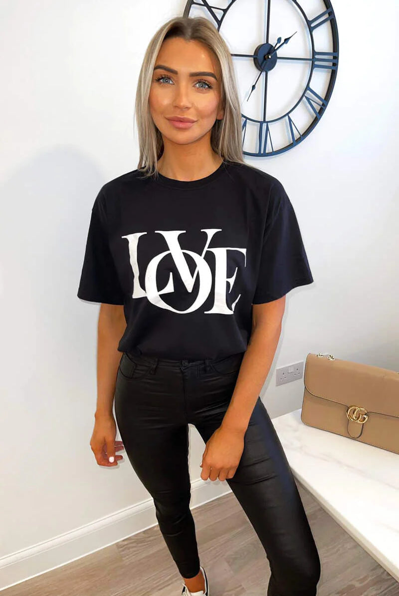 Love Black T-Shirt WearAll
