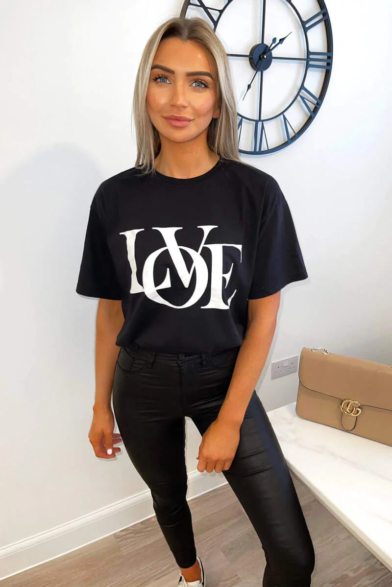 Love Black T-Shirt WearAll