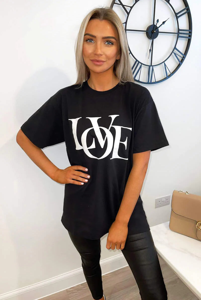 Love Black T-Shirt WearAll Black 16-18