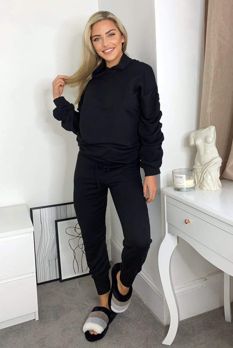 Ruched Sleeve Lounge Set Loungewear WearAll