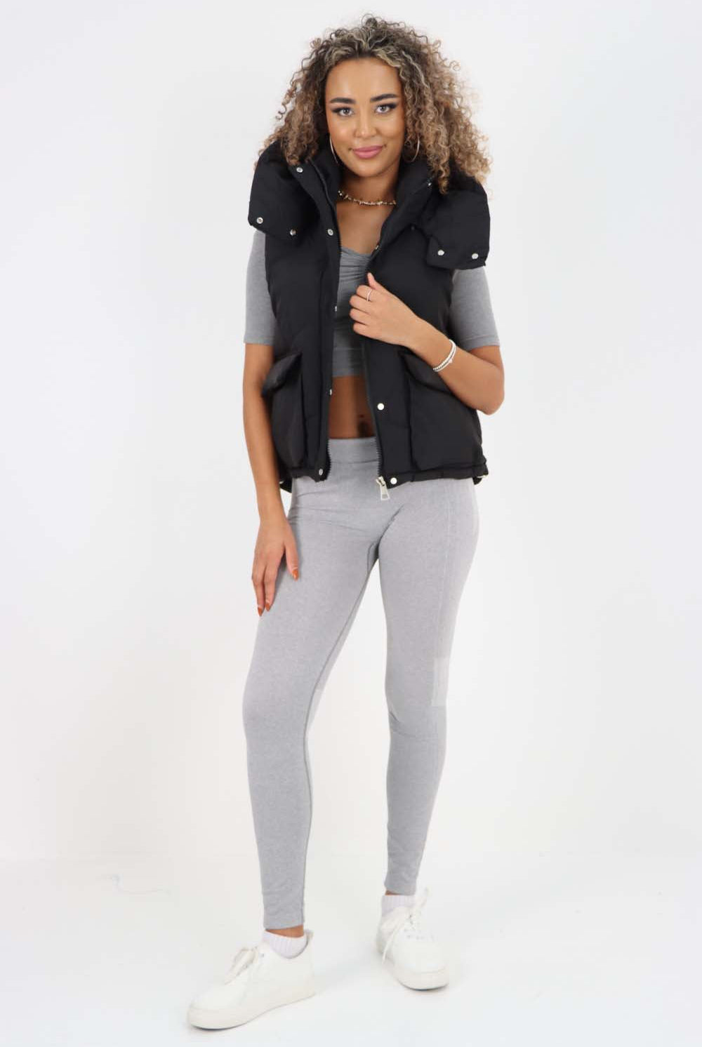 Italian Padded Pockets Hooded Gilet Jackets & Coat WearAll