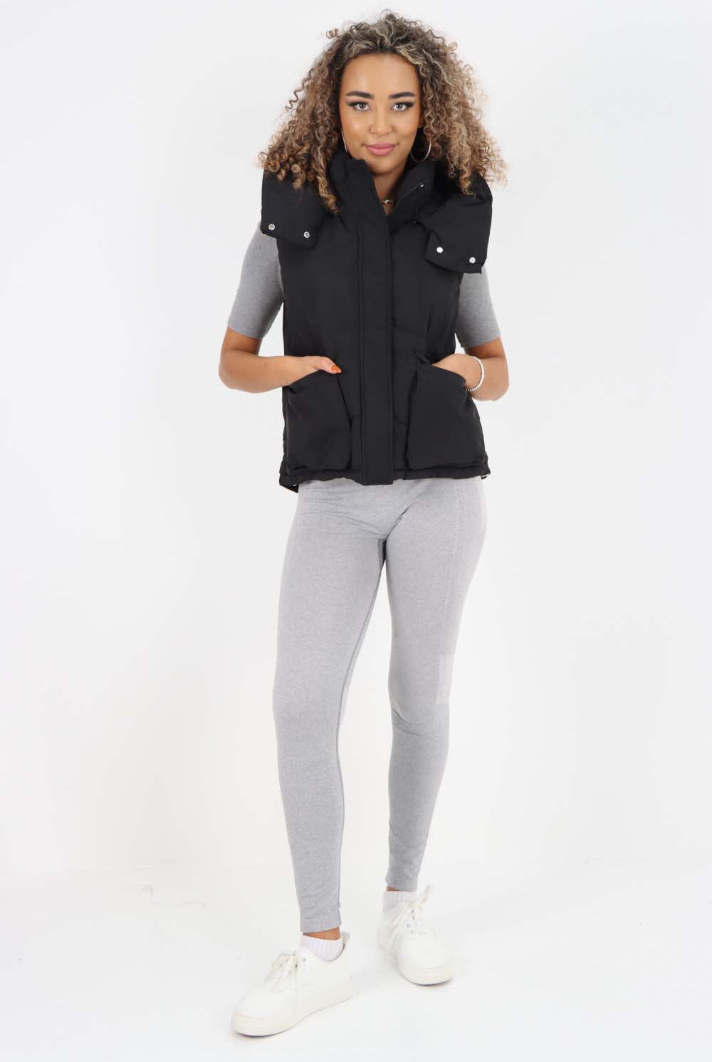 Italian Padded Pockets Hooded Gilet Jackets & Coat WearAll