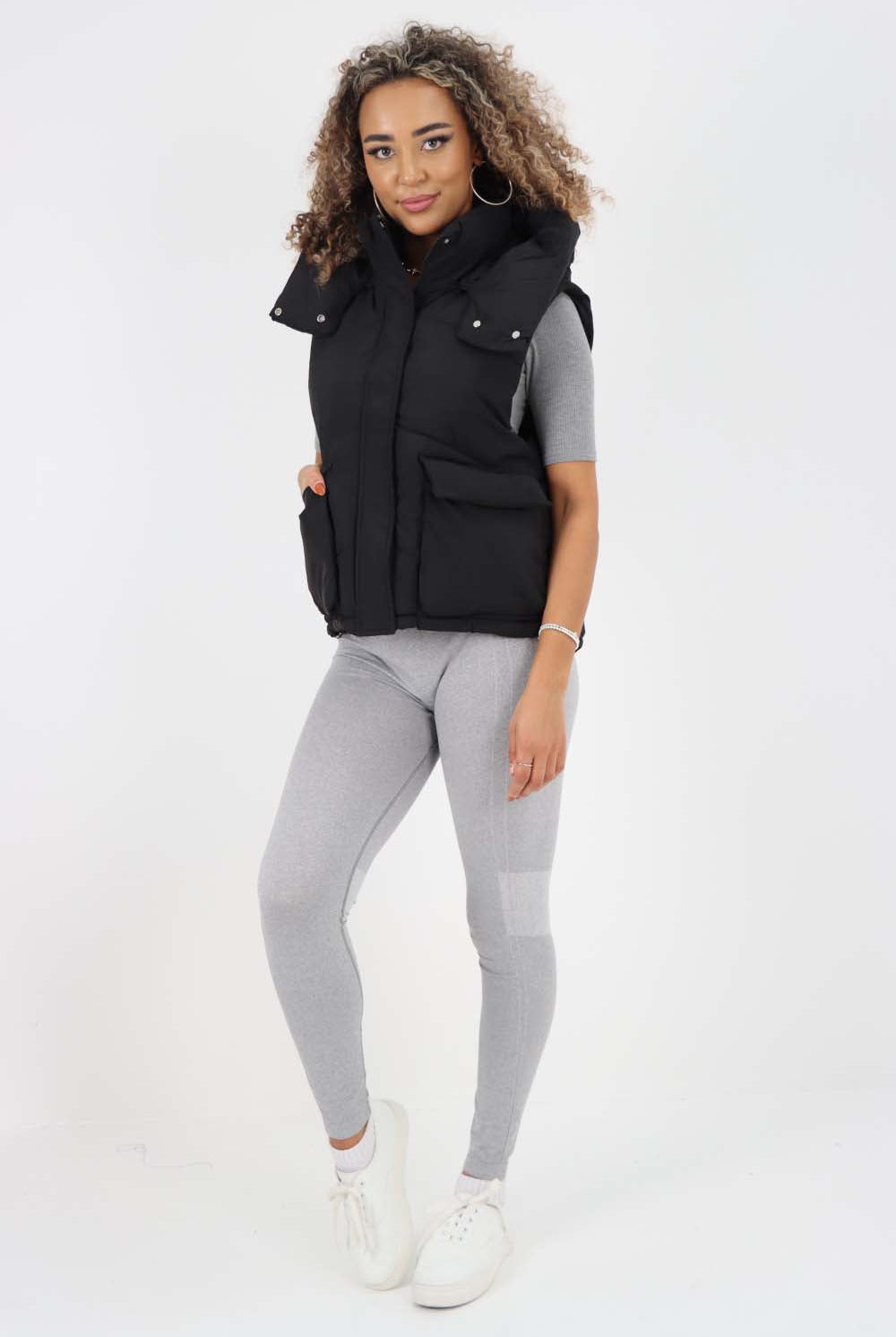 Italian Padded Pockets Hooded Gilet Jackets & Coat WearAll