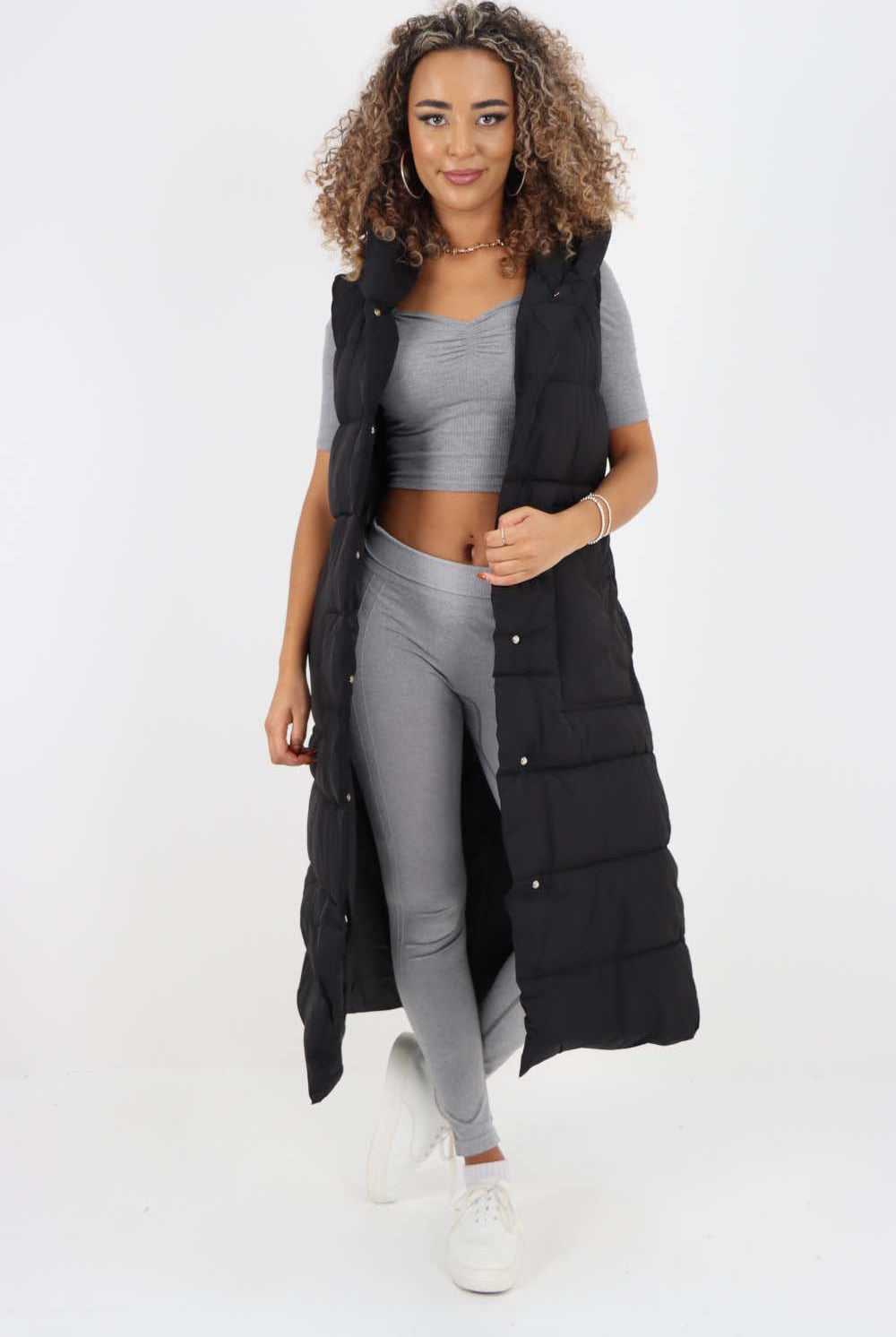 Italian Belted Hooded Long Gilet Jackets & Coat WearAll