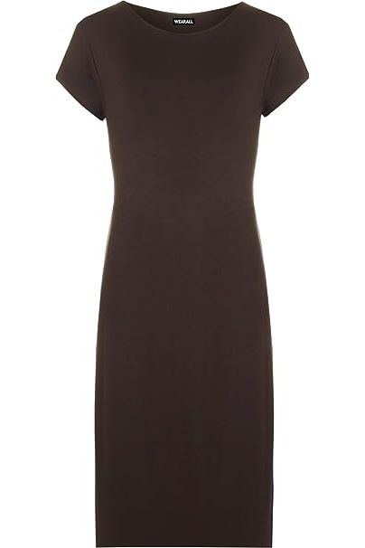 Plain Short Sleeve Jersey Midi Dress Dress WearAll