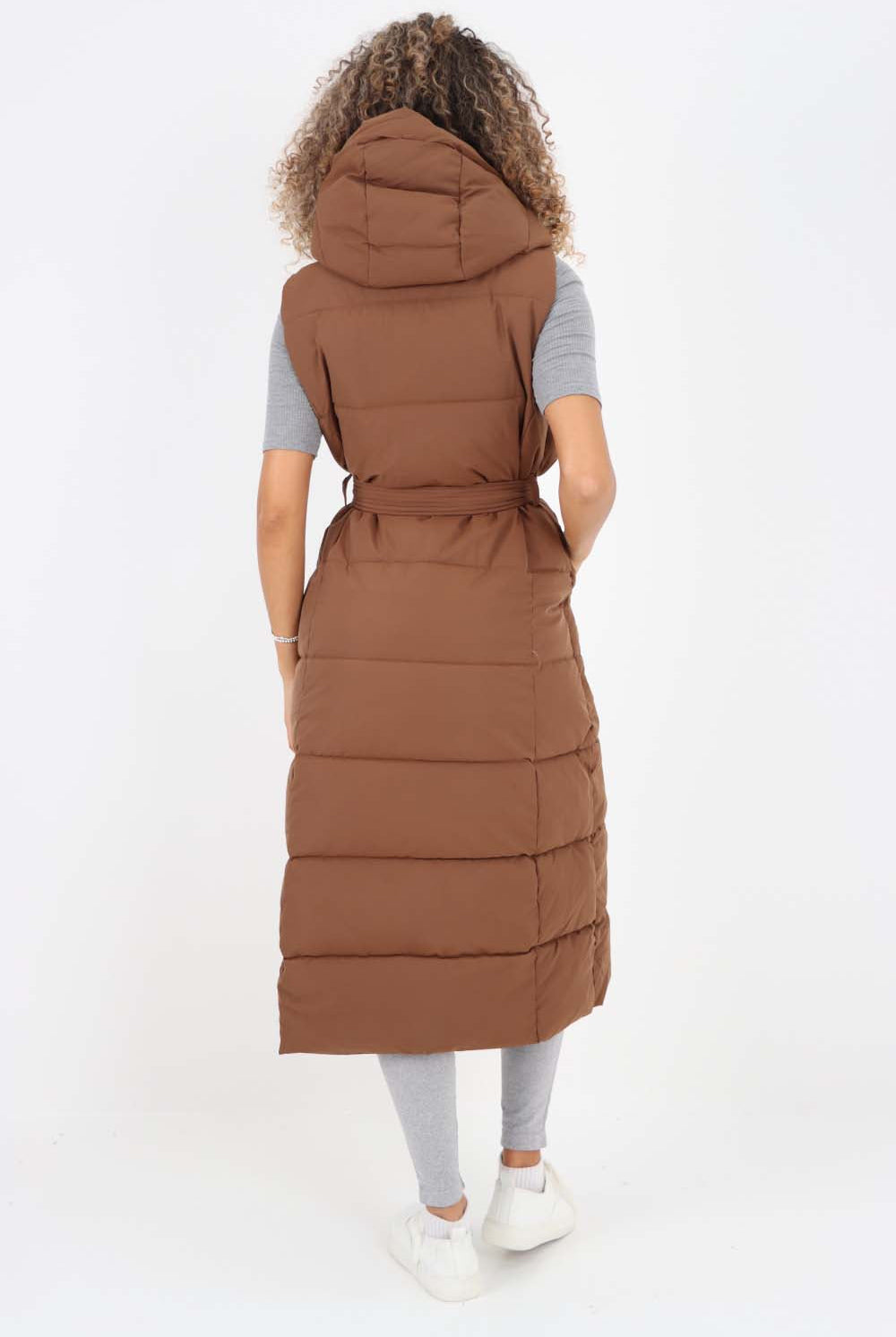 Italian Belted Hooded Long Gilet Jackets & Coat WearAll