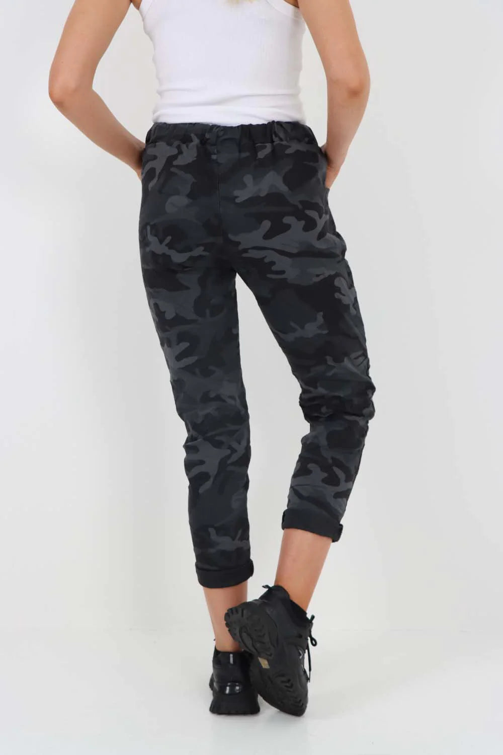 Italian Drawstring Camo Side Pockets Trousers Trouser WearAll