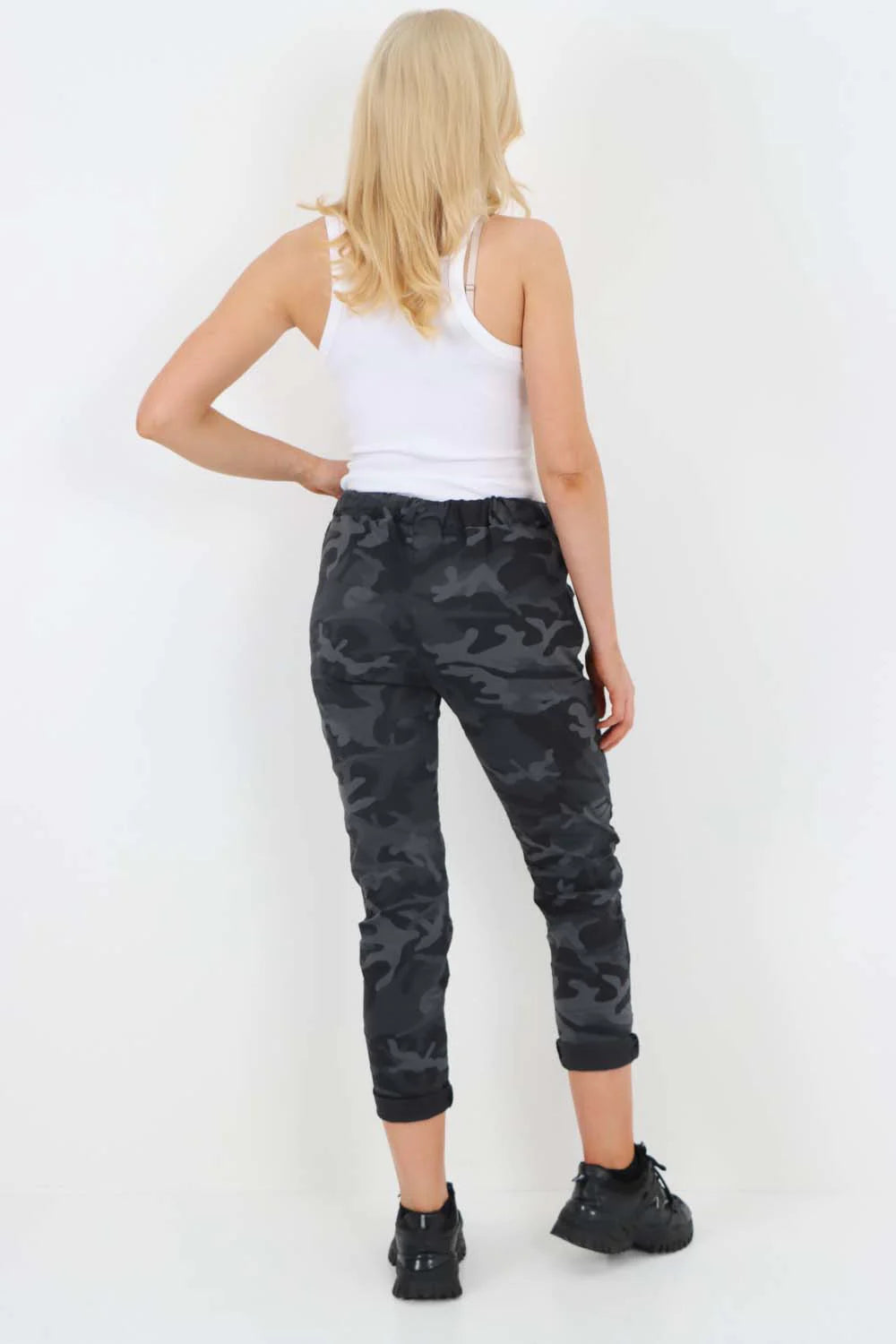 Italian Drawstring Camo Side Pockets Trousers Trouser WearAll
