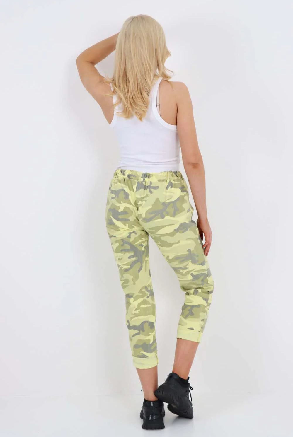 Plus Size Italian Drawstring Camo Side Pockets Trousers Trouser WearAll