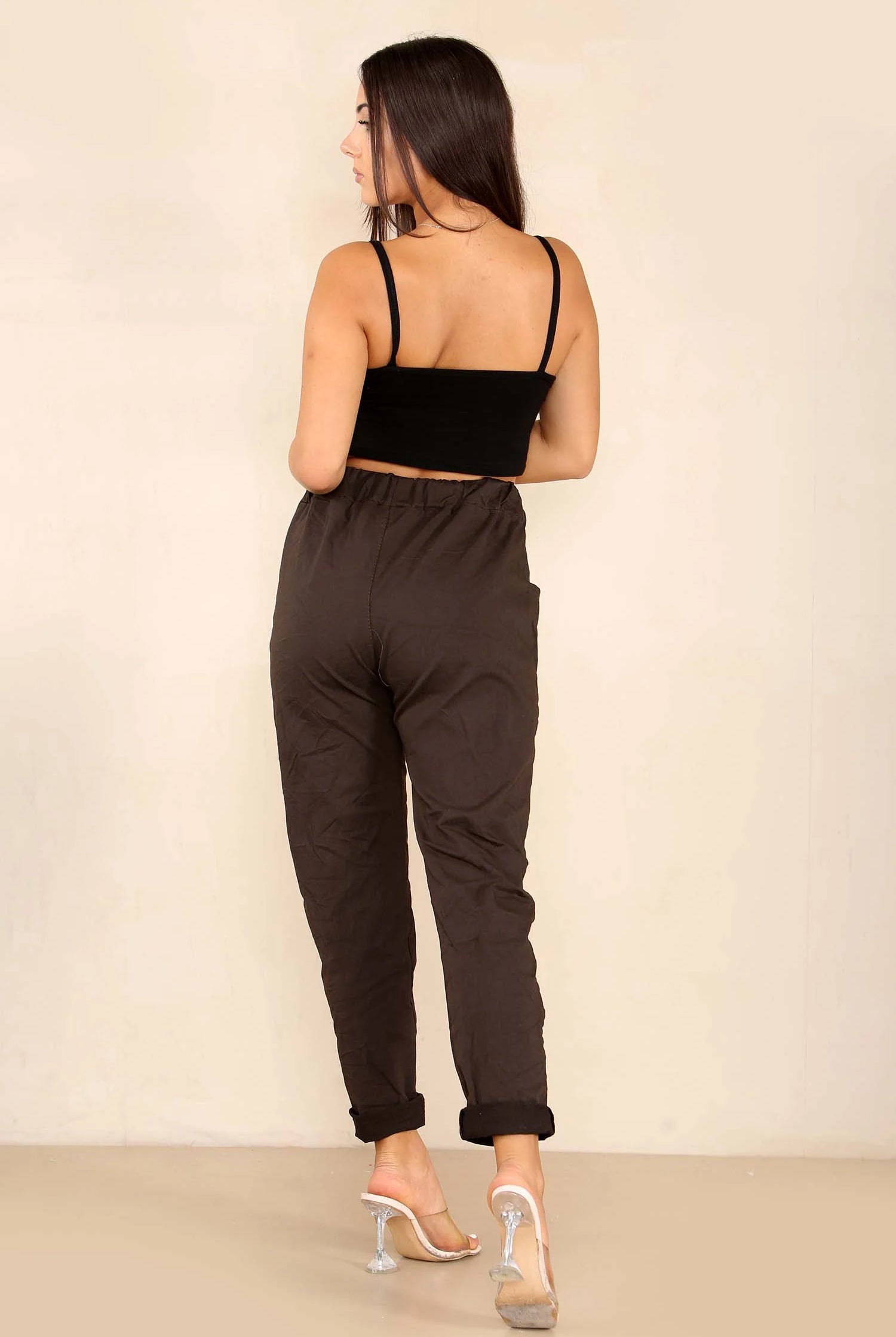 Italian Glitter Drawstring Waistband Magic Pants Trouser WearAll