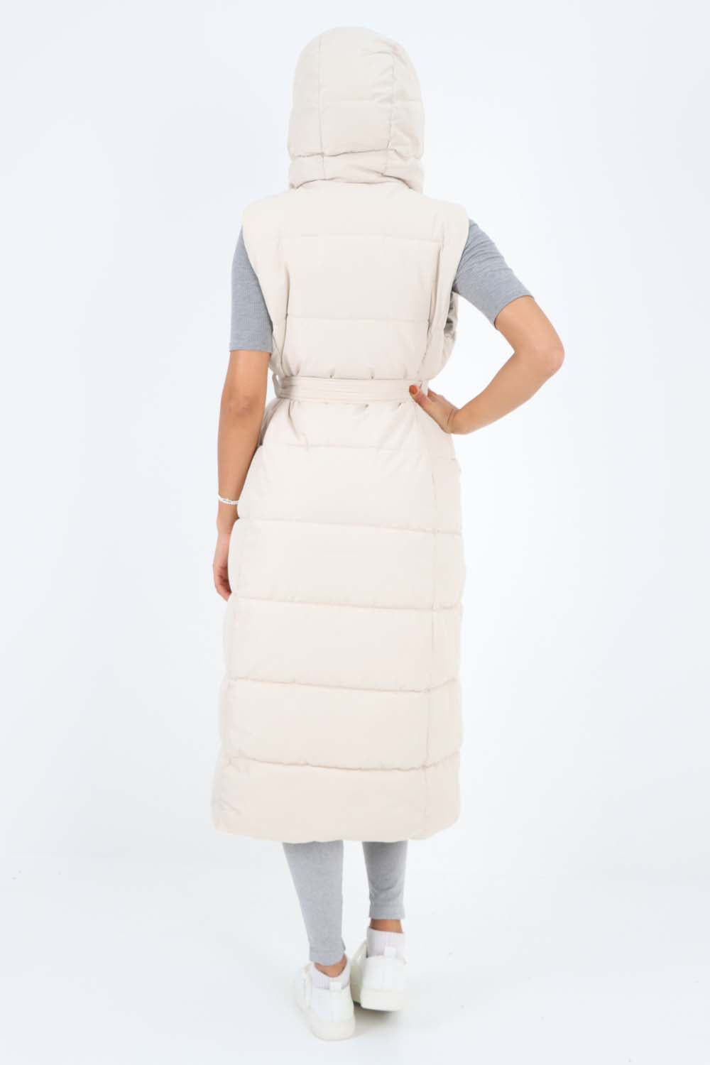 Italian Belted Hooded Long Gilet Jackets & Coat WearAll