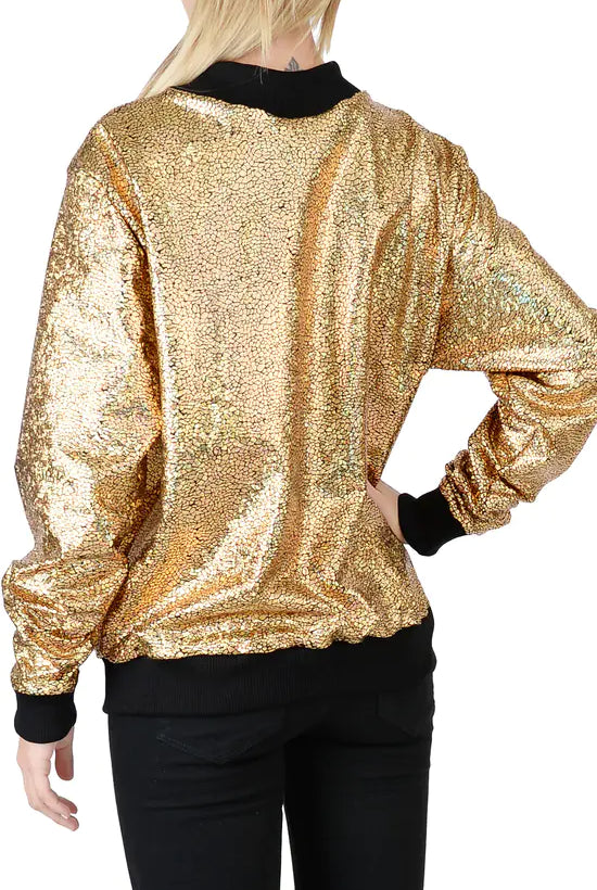 Glitter Mermaid Sequin Bomber Jacket Jacket WearAll