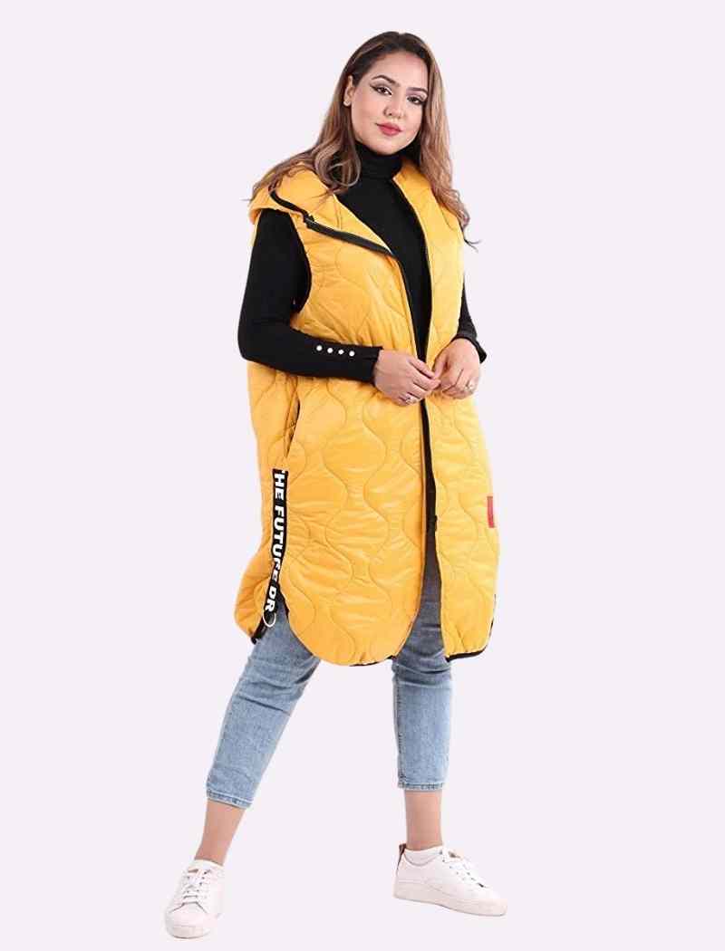 Hooded Puffer Coat Jackets & Coat WearAll Mustard One Size (12-18)