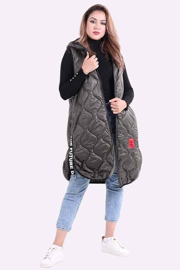 Hooded Puffer Coat Jackets & Coat WearAll Charcoal One Size (12-18)