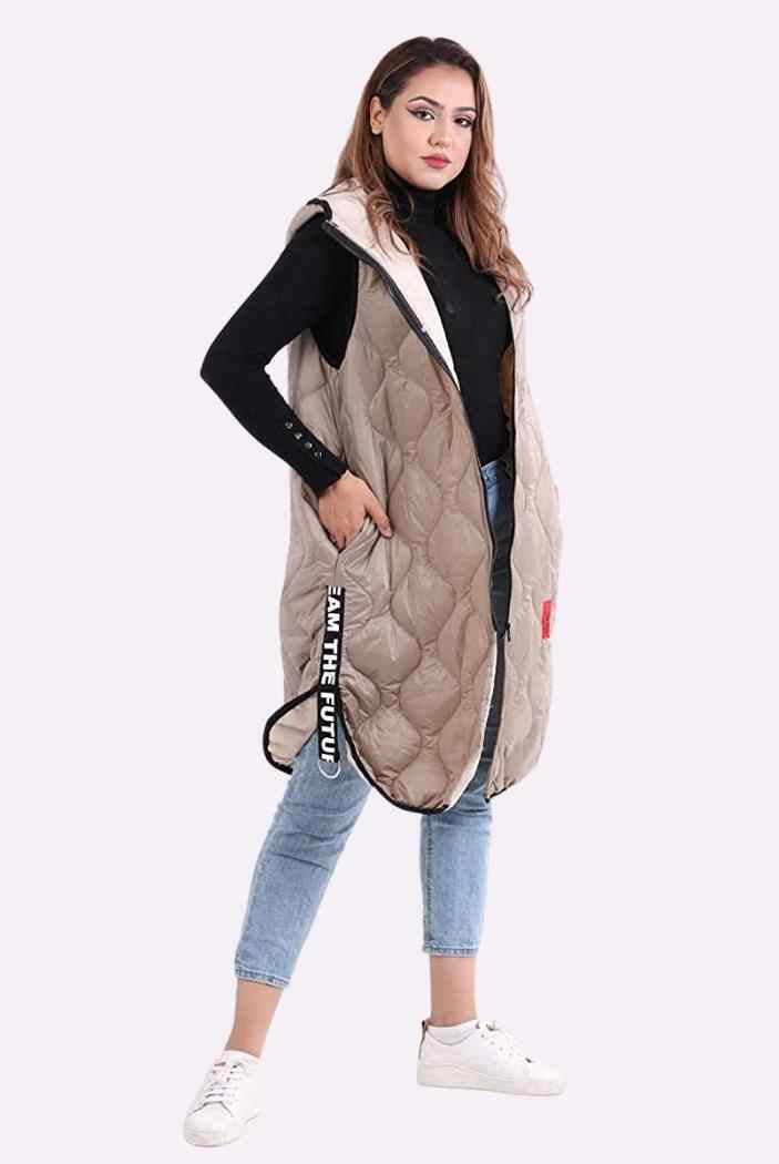 Hooded Puffer Coat Jackets & Coat WearAll Beige One Size (12-18)