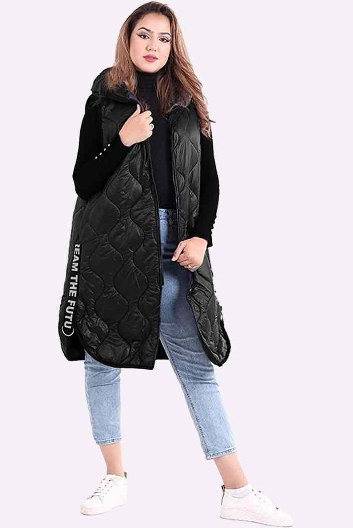 Hooded Puffer Coat Jackets & Coat WearAll Black One Size (12-18)