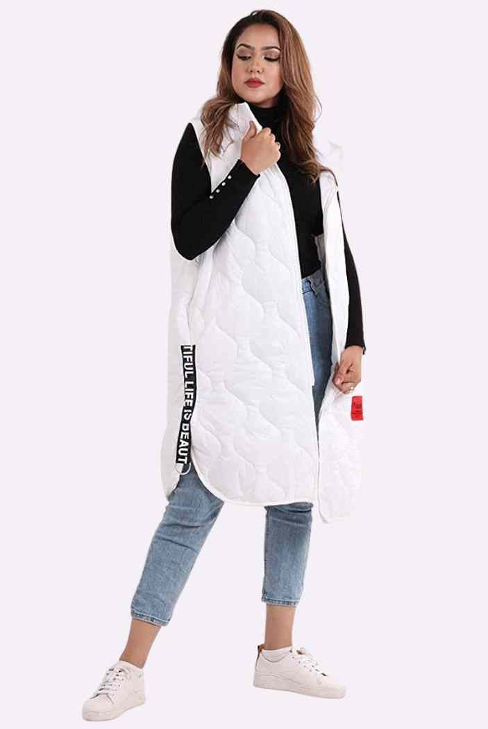 Hooded Puffer Coat Jackets & Coat WearAll White One Size (12-18)