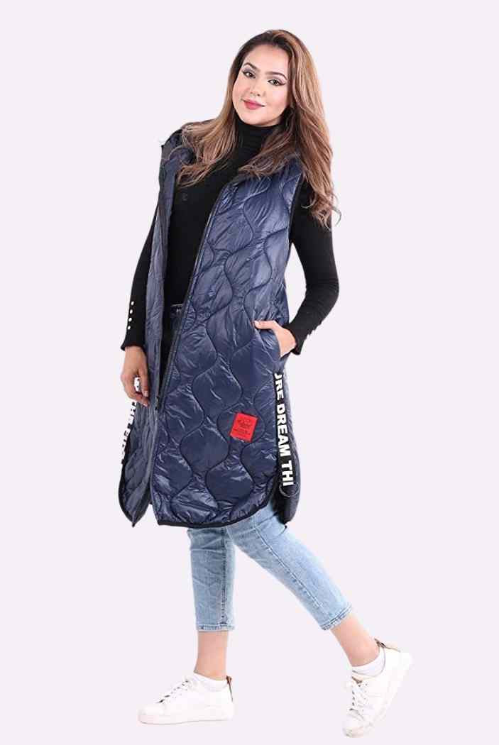 Hooded Puffer Coat Jackets & Coat WearAll Navy One Size (12-18)