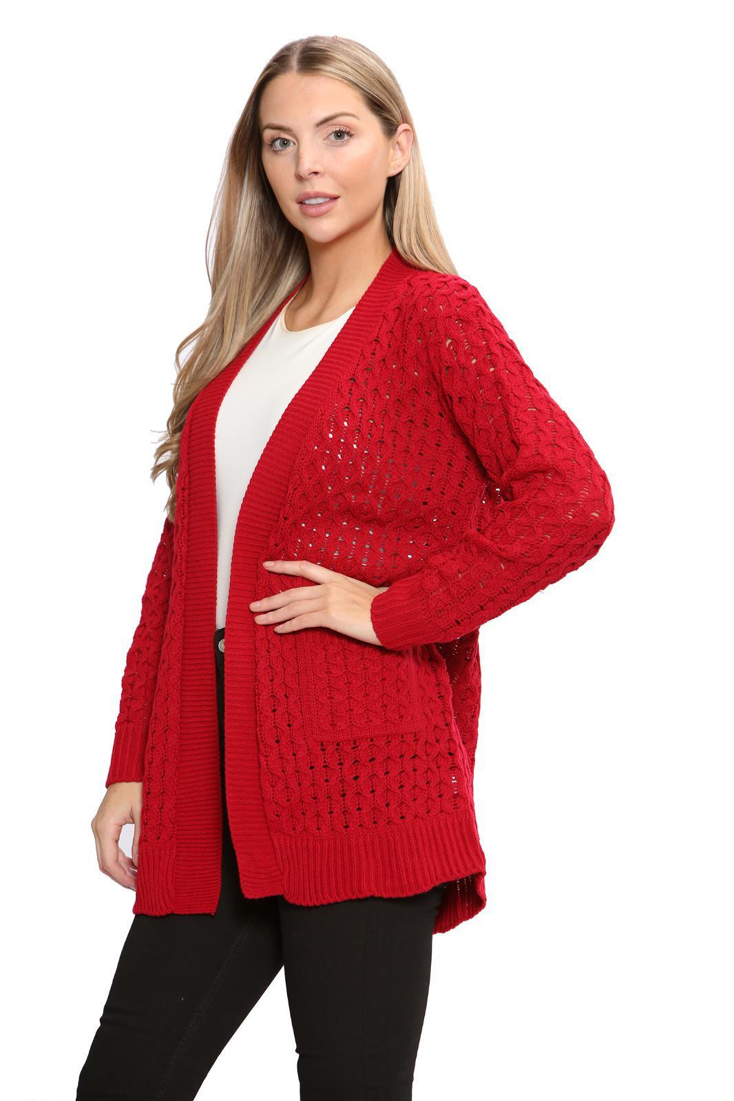 Cable Knitted Open Pocket Cardigan Knitted Cardigan WearAll