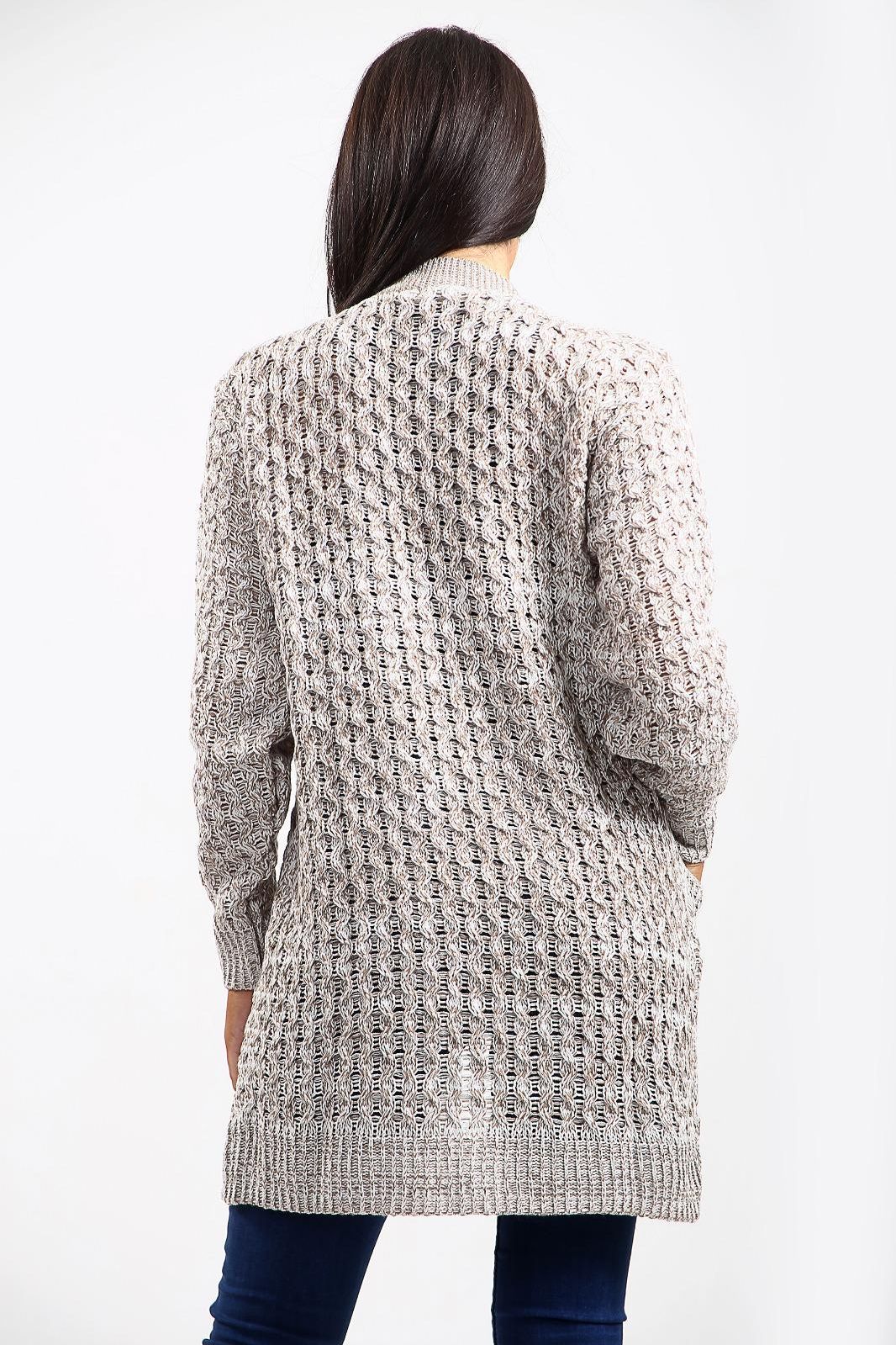 Plus Size Cable Knitted Open Pocket Cardigan Knitted Cardigan WearAll