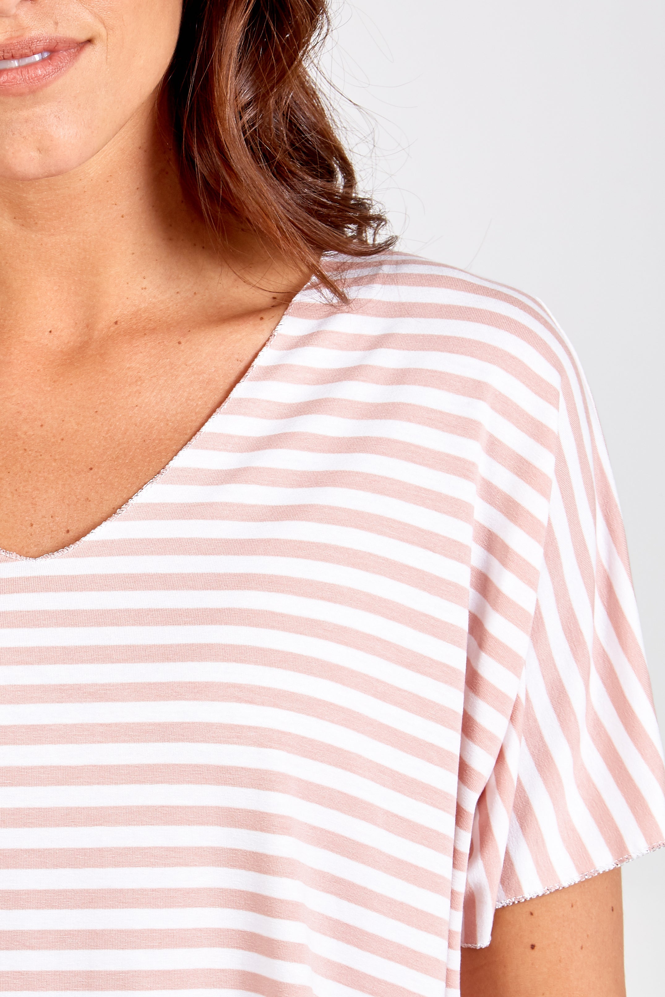 V-Neck Stripe T-Shirt TOPMF2 WearAll