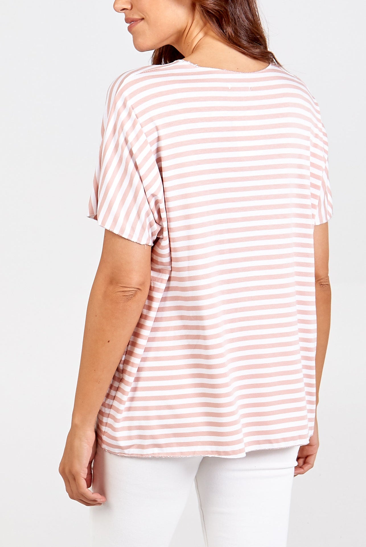V-Neck Stripe T-Shirt TOPMF2 WearAll