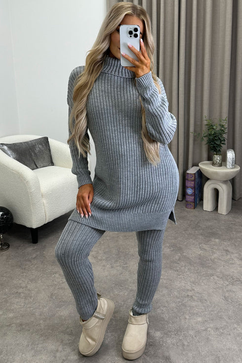 Oversized Roll Neck Knitted Co-Ord Loungewear WearAll
