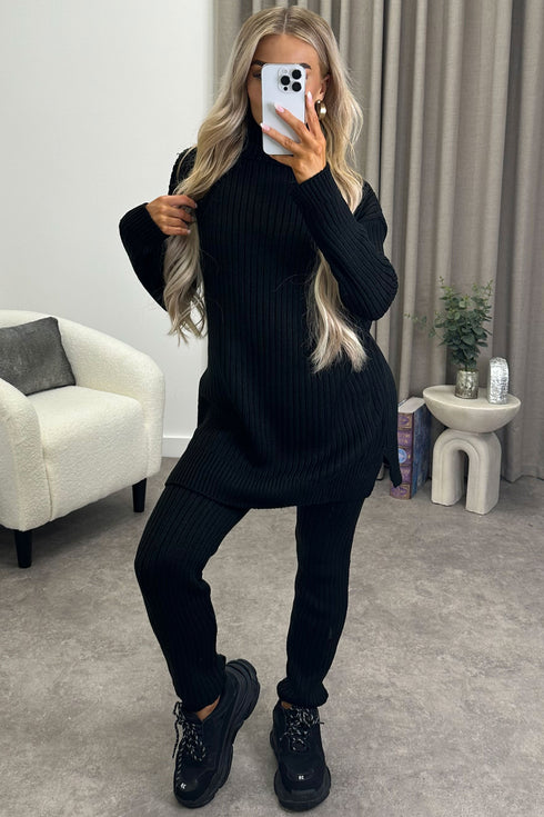 Oversized Roll Neck Knitted Co-Ord Loungewear WearAll