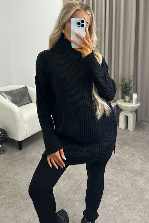 Oversized Roll Neck Knitted Co-Ord Loungewear WearAll
