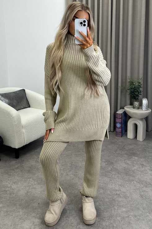 Oversized Roll Neck Knitted Co-Ord Loungewear WearAll