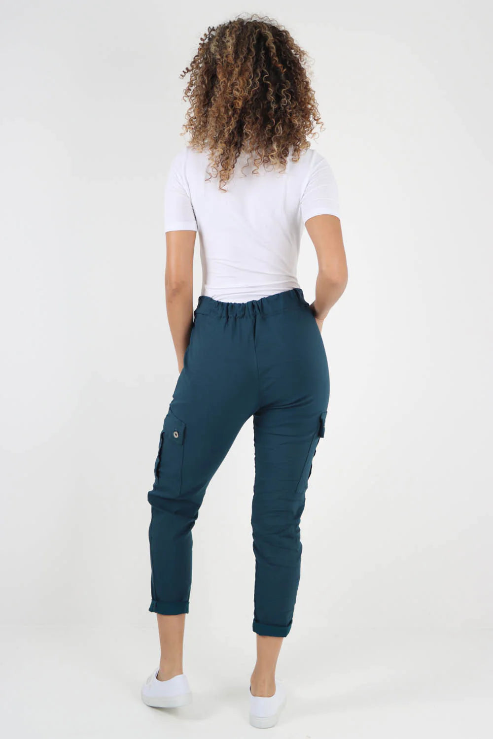 Plus Size Italian Drawstring Waistband Magic Cargo Trouser Trouser WearAll