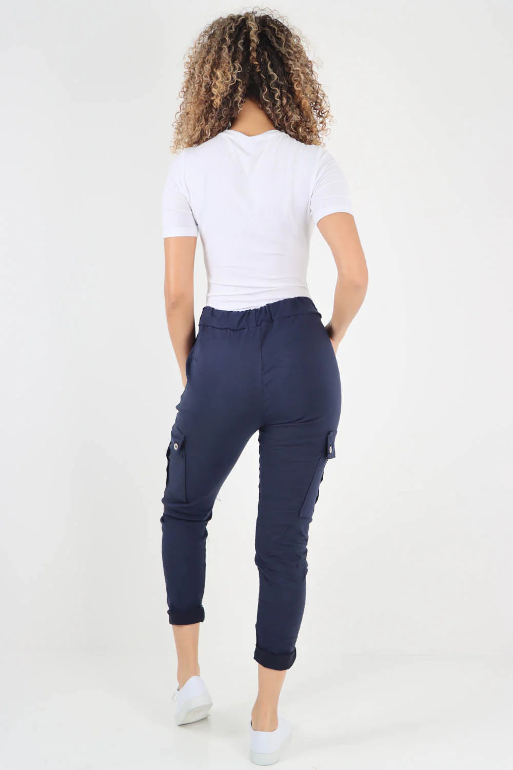 Plus Size Italian Drawstring Waistband Magic Cargo Trouser Trouser WearAll