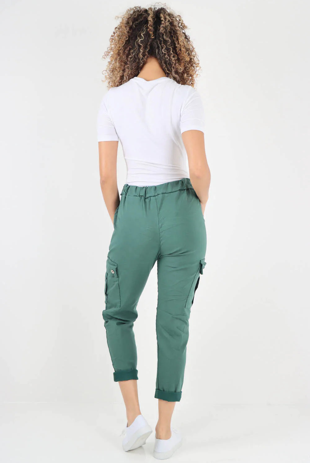 Plus Size Italian Drawstring Waistband Magic Cargo Trouser Trouser WearAll