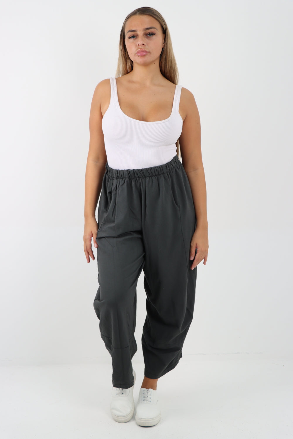 Italian Relaxed Fit Plain Baggy Trouser Trousers WearAll